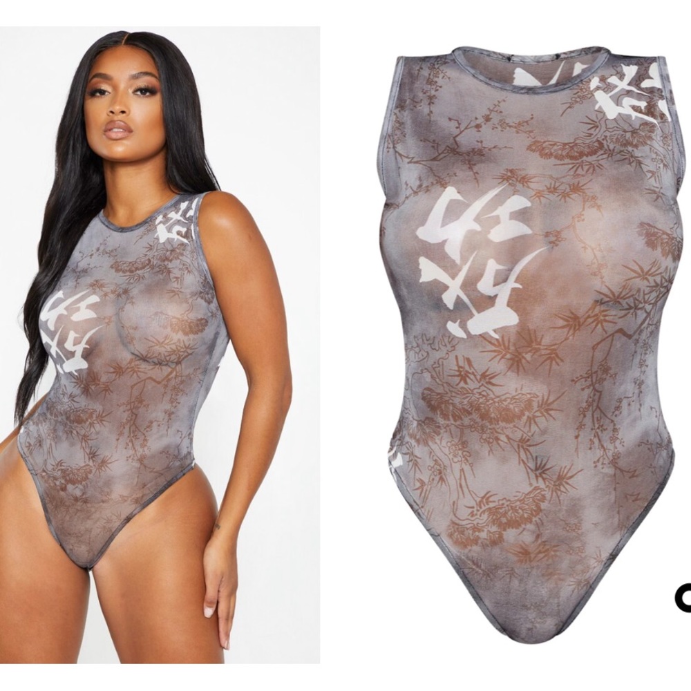 Sheer Printed Bodysuit